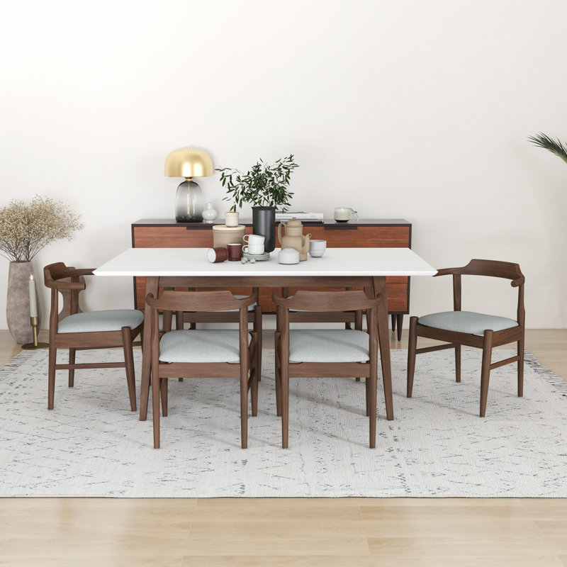 Joss Main Ileana 7 Piece Solid Wood Dining Set Reviews Wayfair